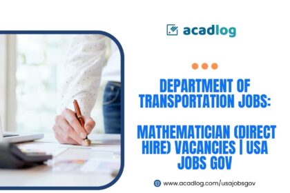Department of Transportation Jobs: Mathematician (Direct Hire) Vacancies | USA Jobs Gov