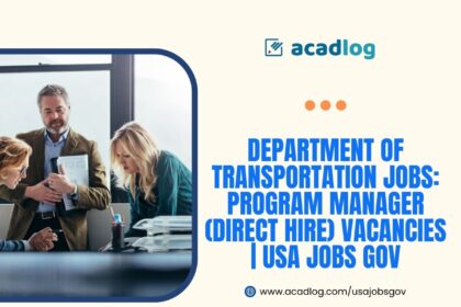 Department of Transportation Jobs: Program Manager (Direct Hire) Vacancies | USA Jobs Gov